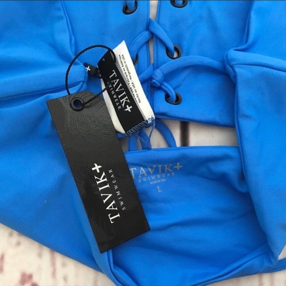 NWT Tavik Bandeau Lace-up Bikini Top - Picture 3 of 4